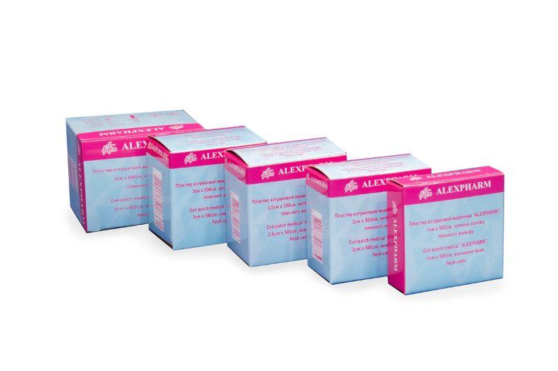 Пластир котушковий медичний "ALEXPHARM", 1см х 500cм, неткана основа, білого кольору